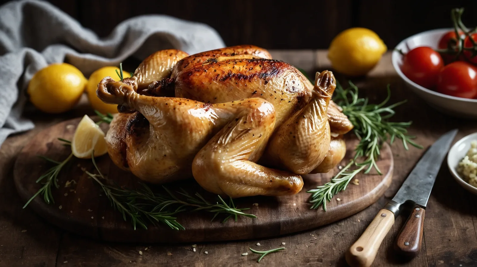 Variety of raw chicken cuts on a wooden cutting board
