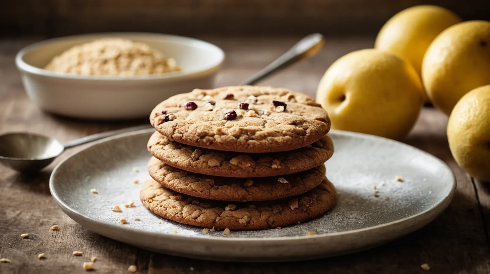 A variety of gluten-free baked goods on a wooden counter