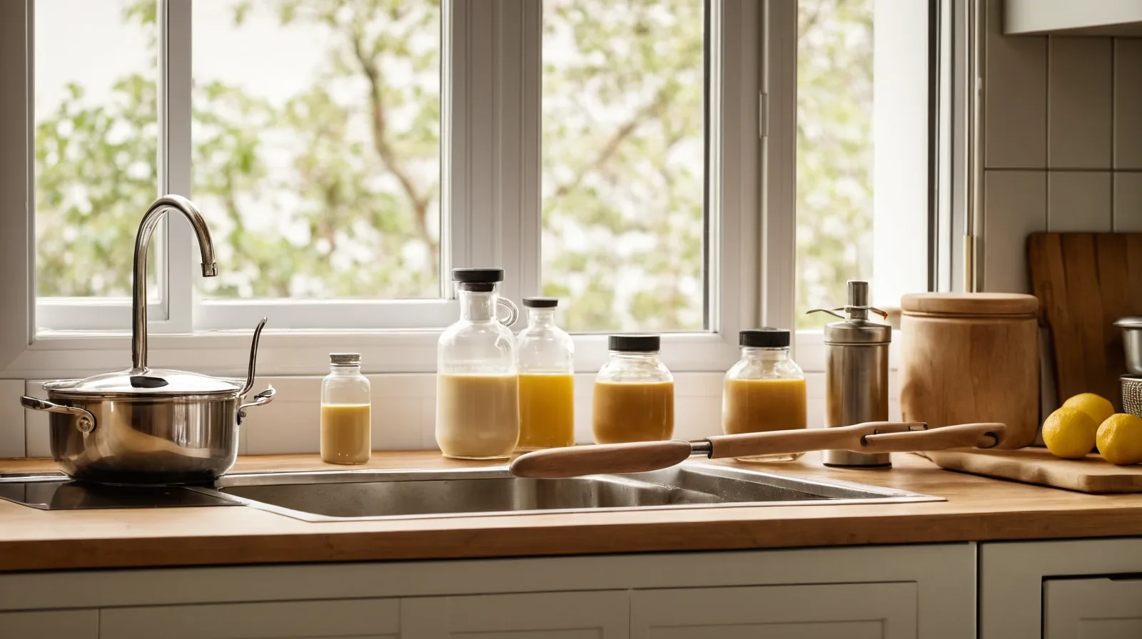 A glass bowl with a creamy mixture being whisked with a fork.