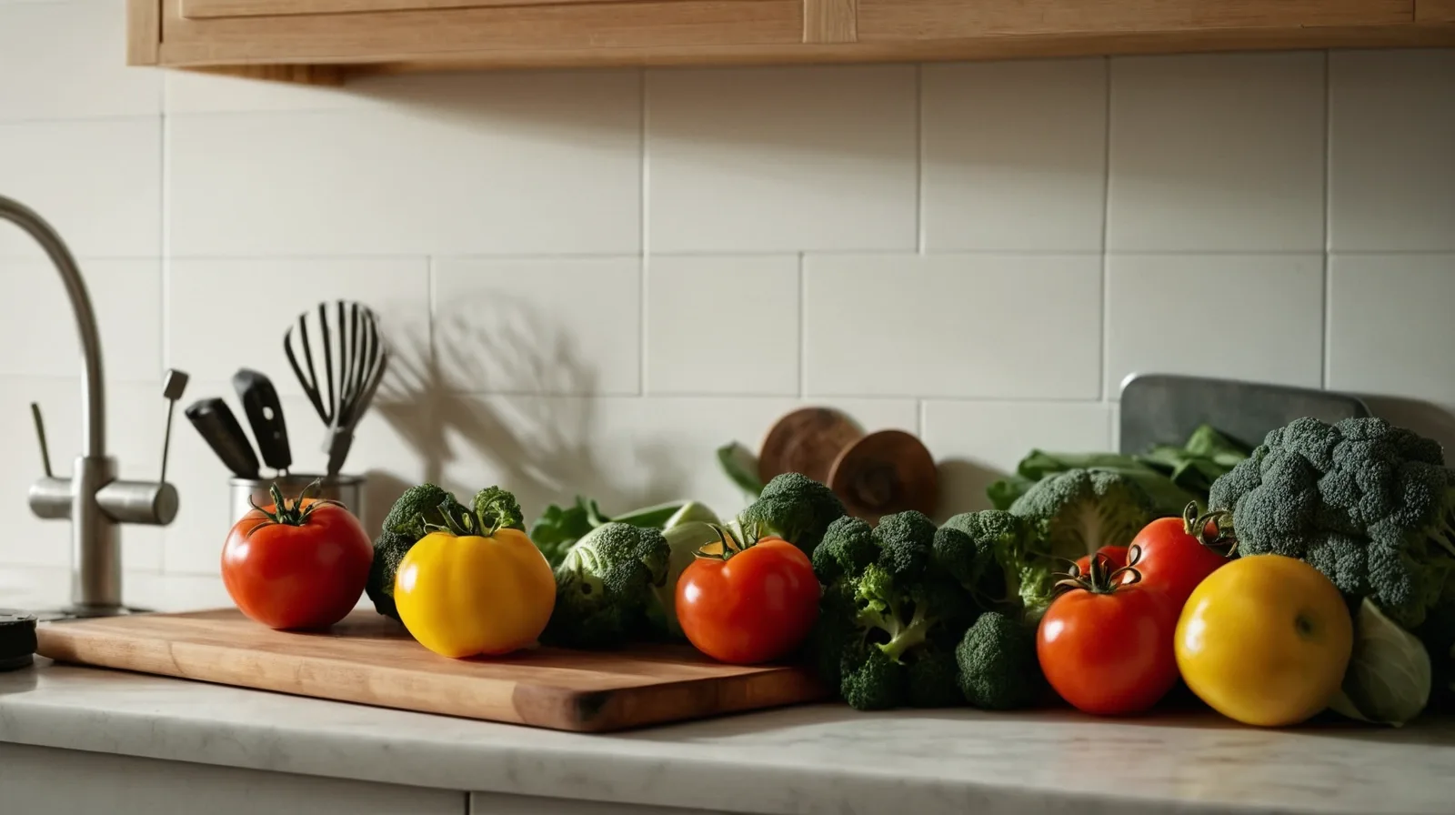 A colorful assortment of vegetable trimmings and peels arranged on a wooden cutting board.