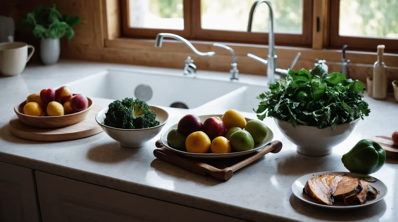 Colorful array of meal prep containers with various food components like grains, proteins, and vegetables.