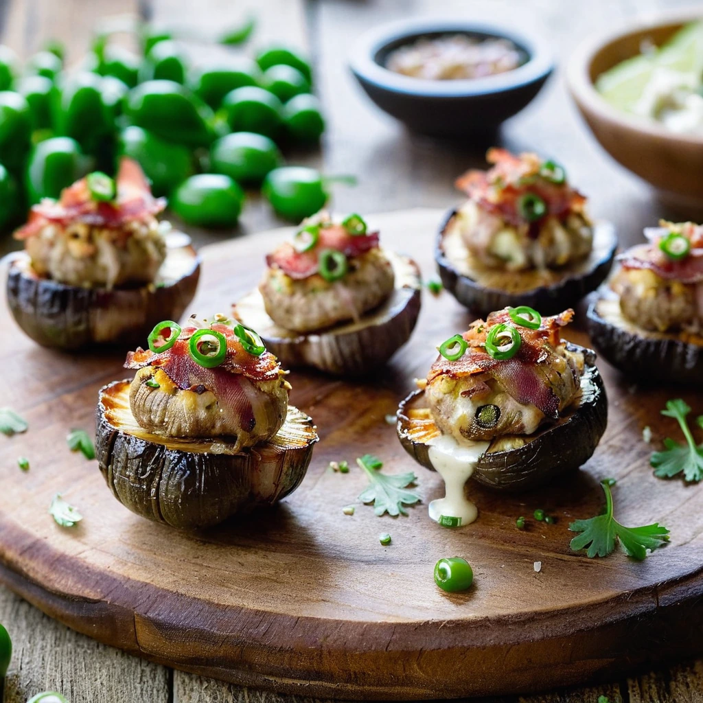 Bacon Jalapeño Stuffed Mushrooms