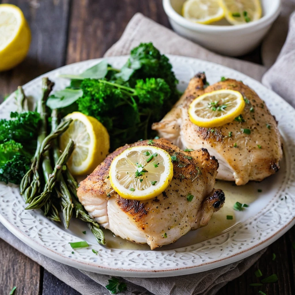 Baked Lemon Pepper Chicken Thighs