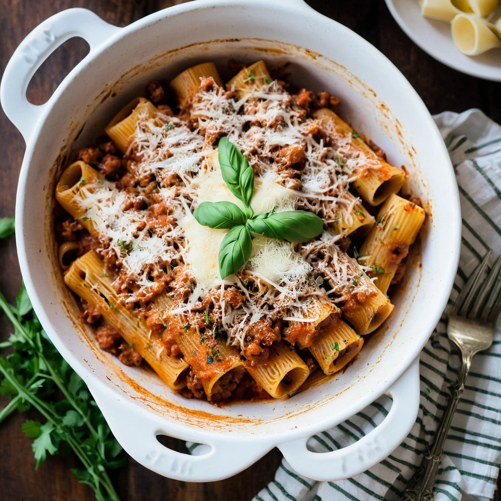 Baked Rigatoni with Meat Sauce
