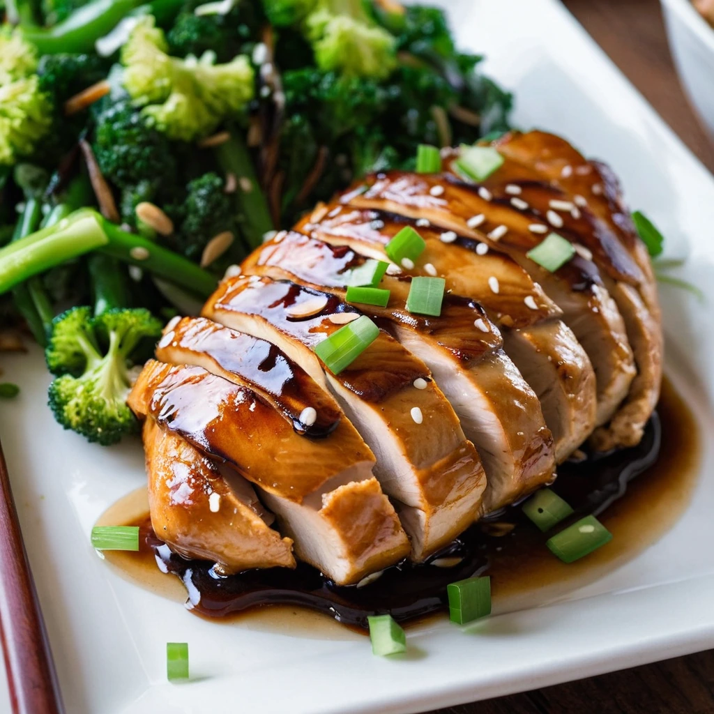 A plated serving of Baked Teriyaki Chicken