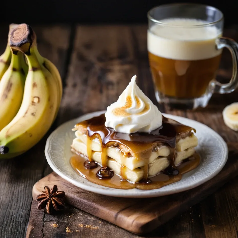 A plated serving of Bananas Foster