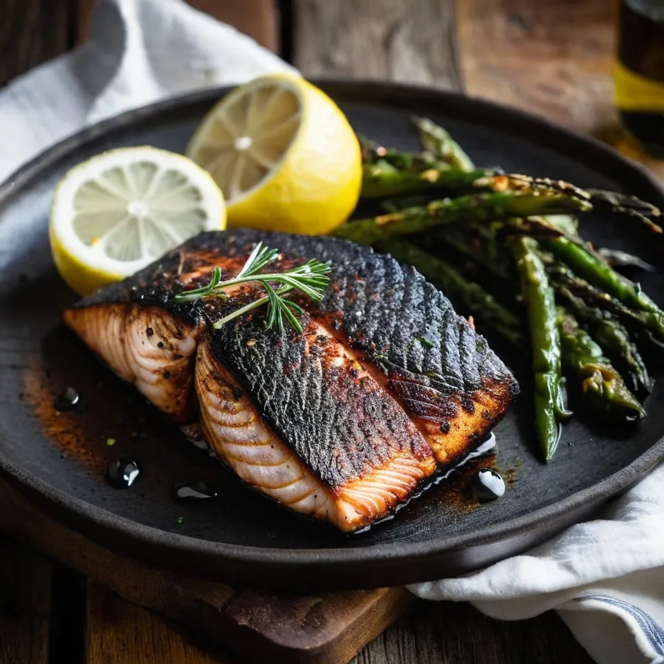 A plated serving of Blackened Fish