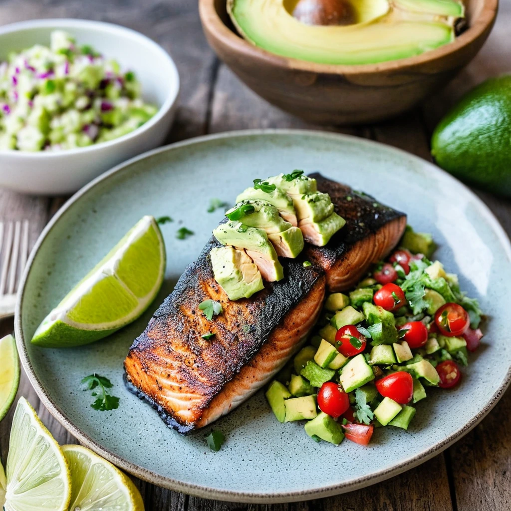Blackened Salmon with Avocado Salsa