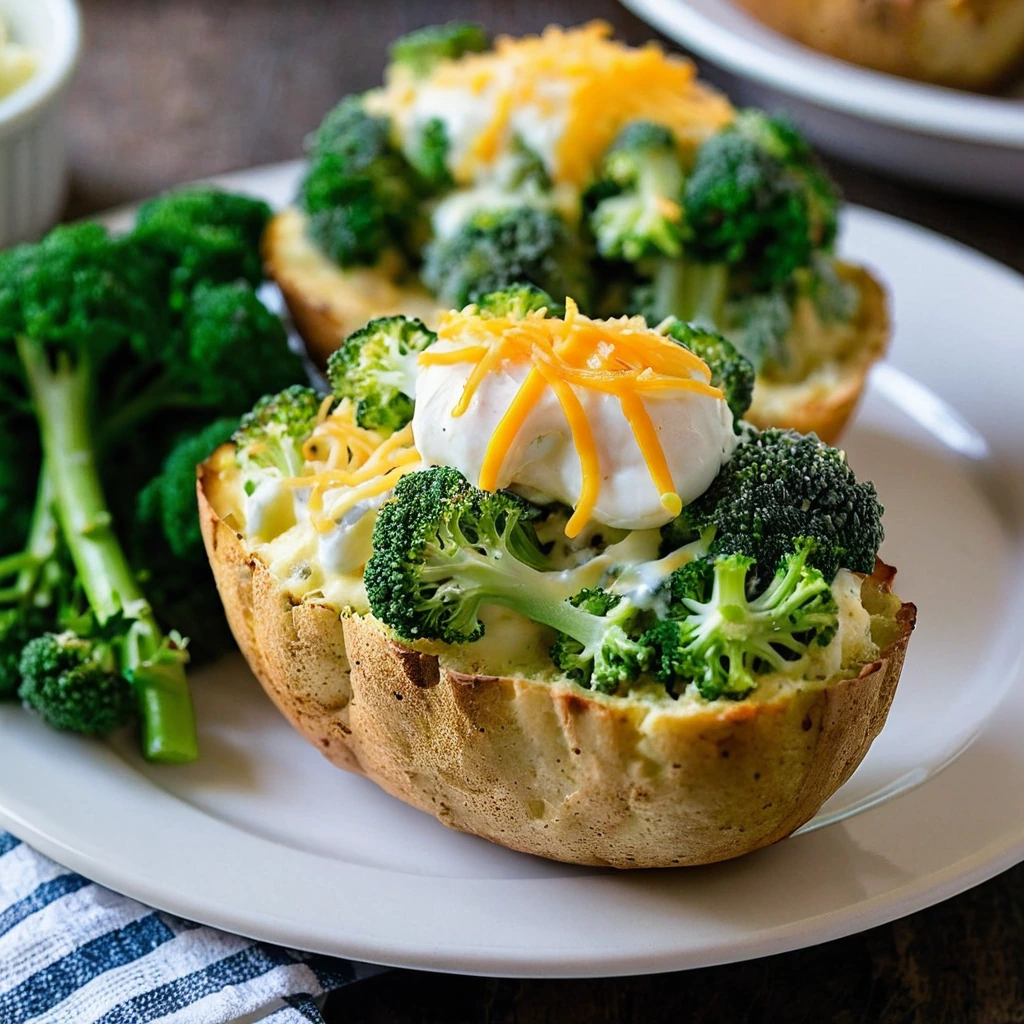 Broccoli Cheddar Twice Baked Potatoes