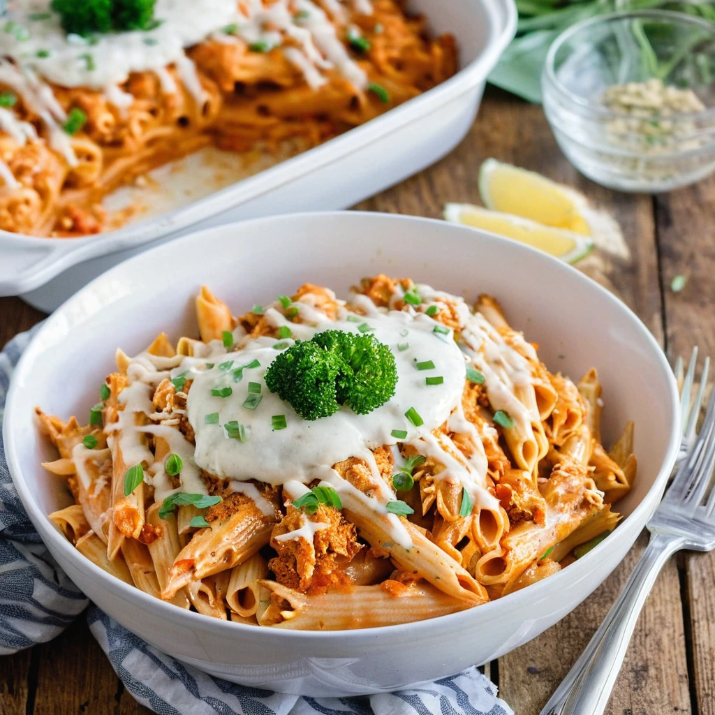 Buffalo Chicken Pasta Bake