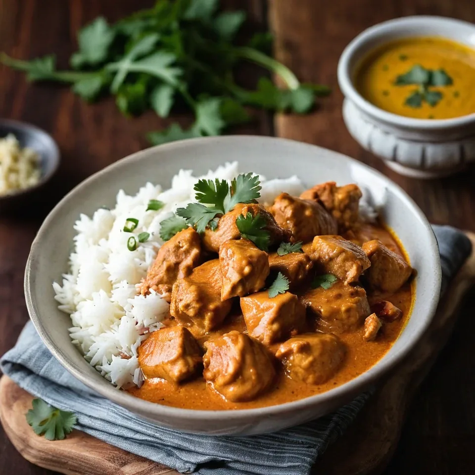 A plated serving of Butter Chicken
