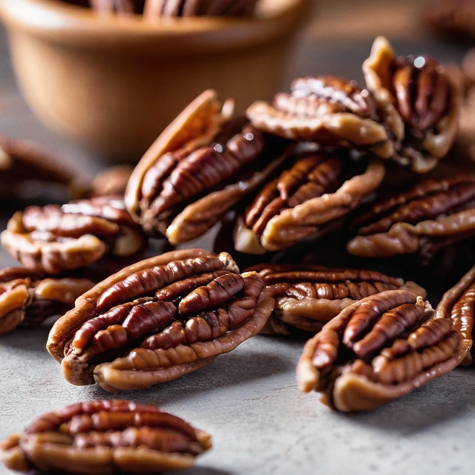 A plated serving of Candied Pecans