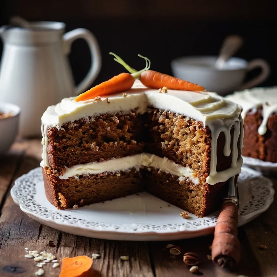 A plated serving of Carrot Cake