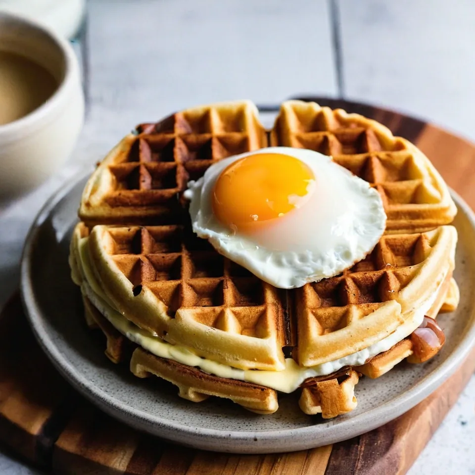 A plated serving of Chaffle (Keto Waffle)