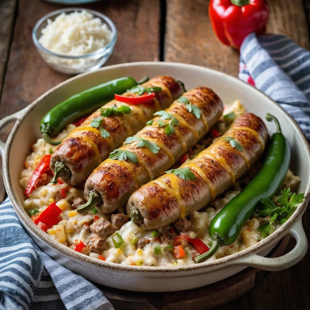 Cheesy Sausage and Pepper Bake