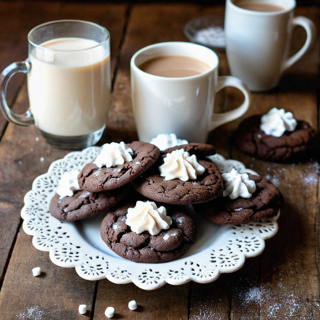 Chewy Hot Cocoa Cookies