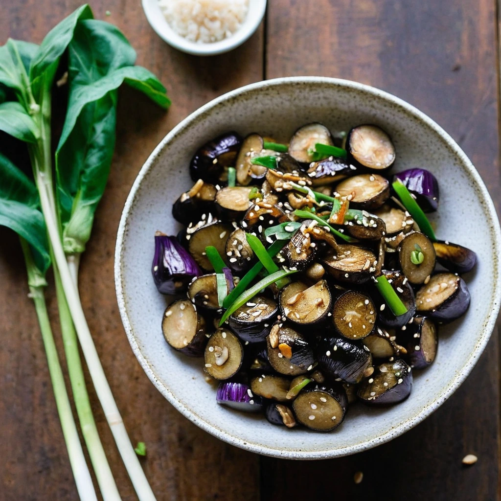 Chinese Garlic Eggplant Stir Fry