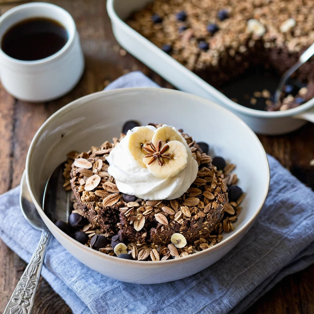 Chocolate Banana Baked Oatmeal