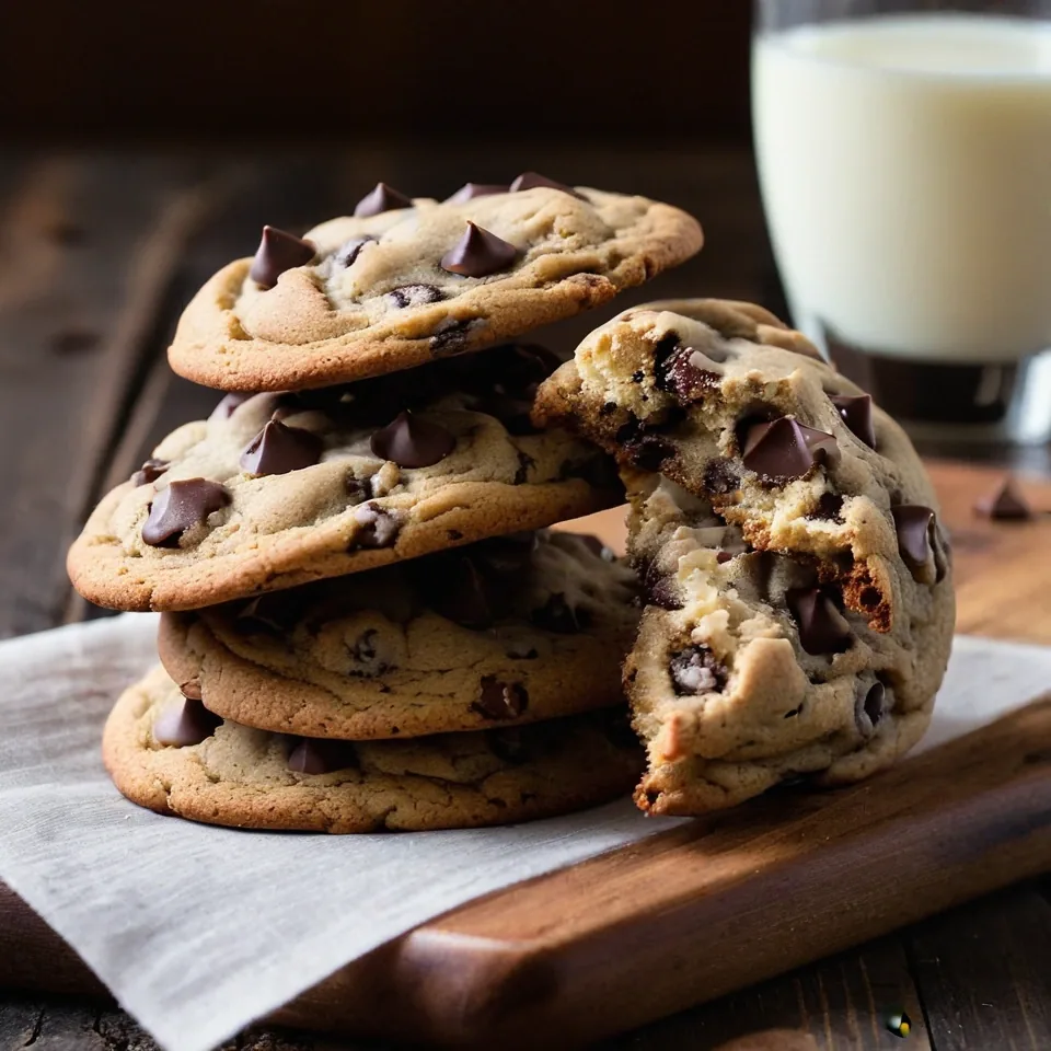 A plated serving of Classic Chocolate Chip Cookies