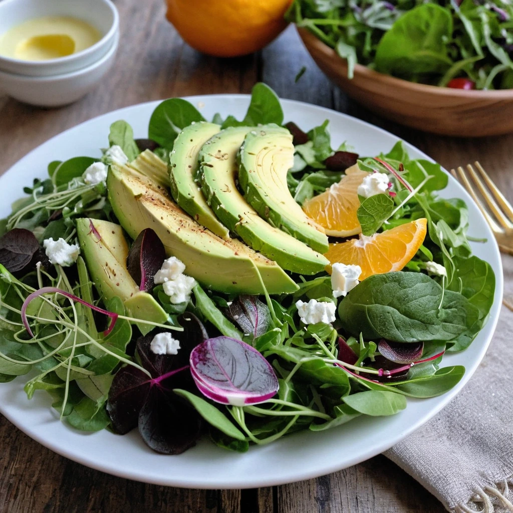 Citrus Avocado Mixed Greens Salad