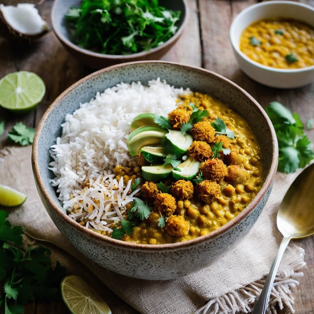 Coconut Lentil Curry Bowl