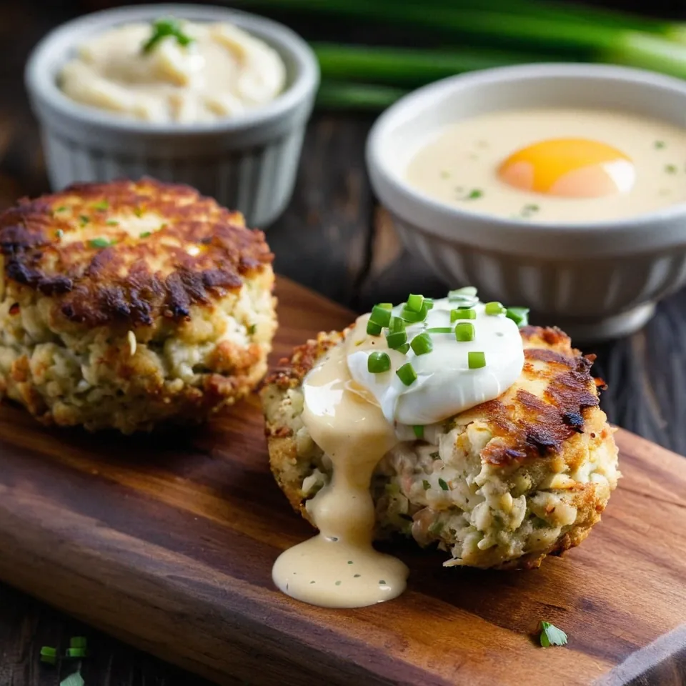 A plated serving of Classic Crab Cakes