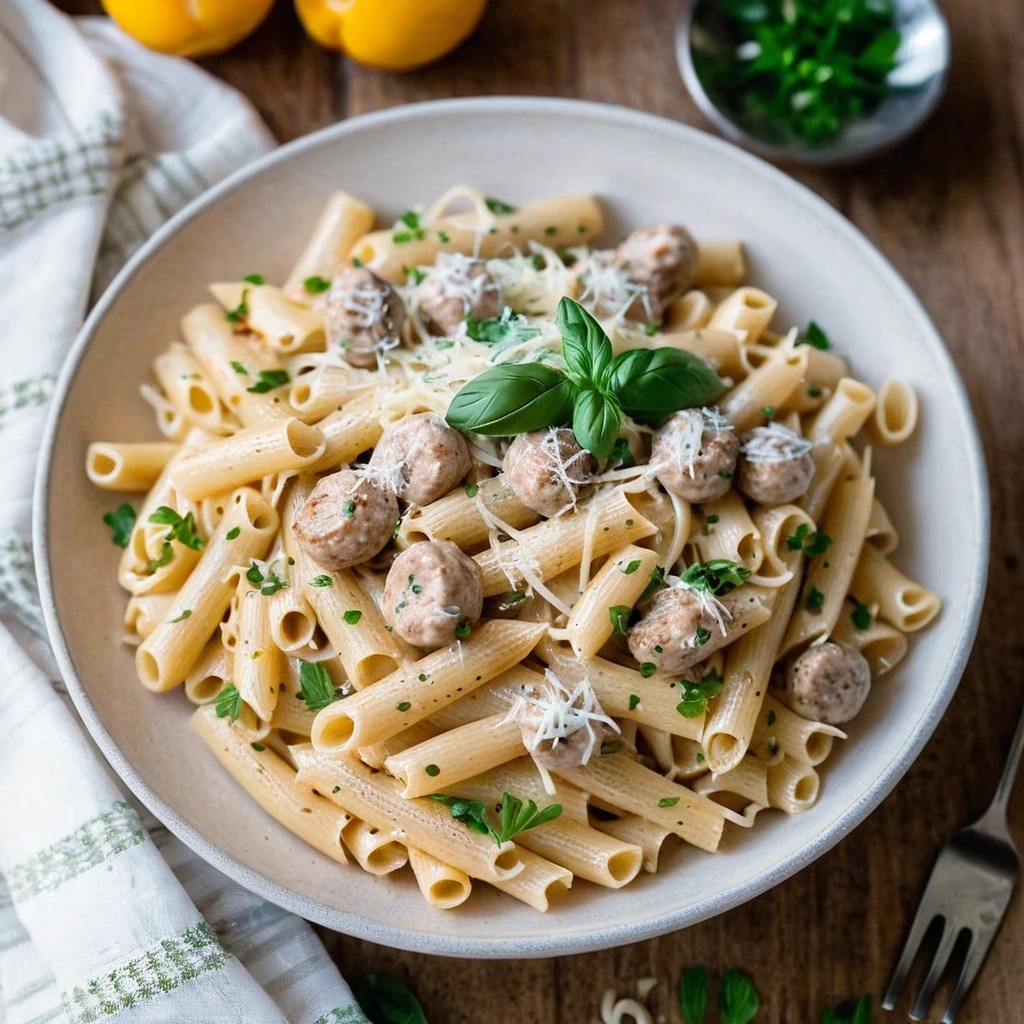 Creamy Sausage Alfredo Pasta
