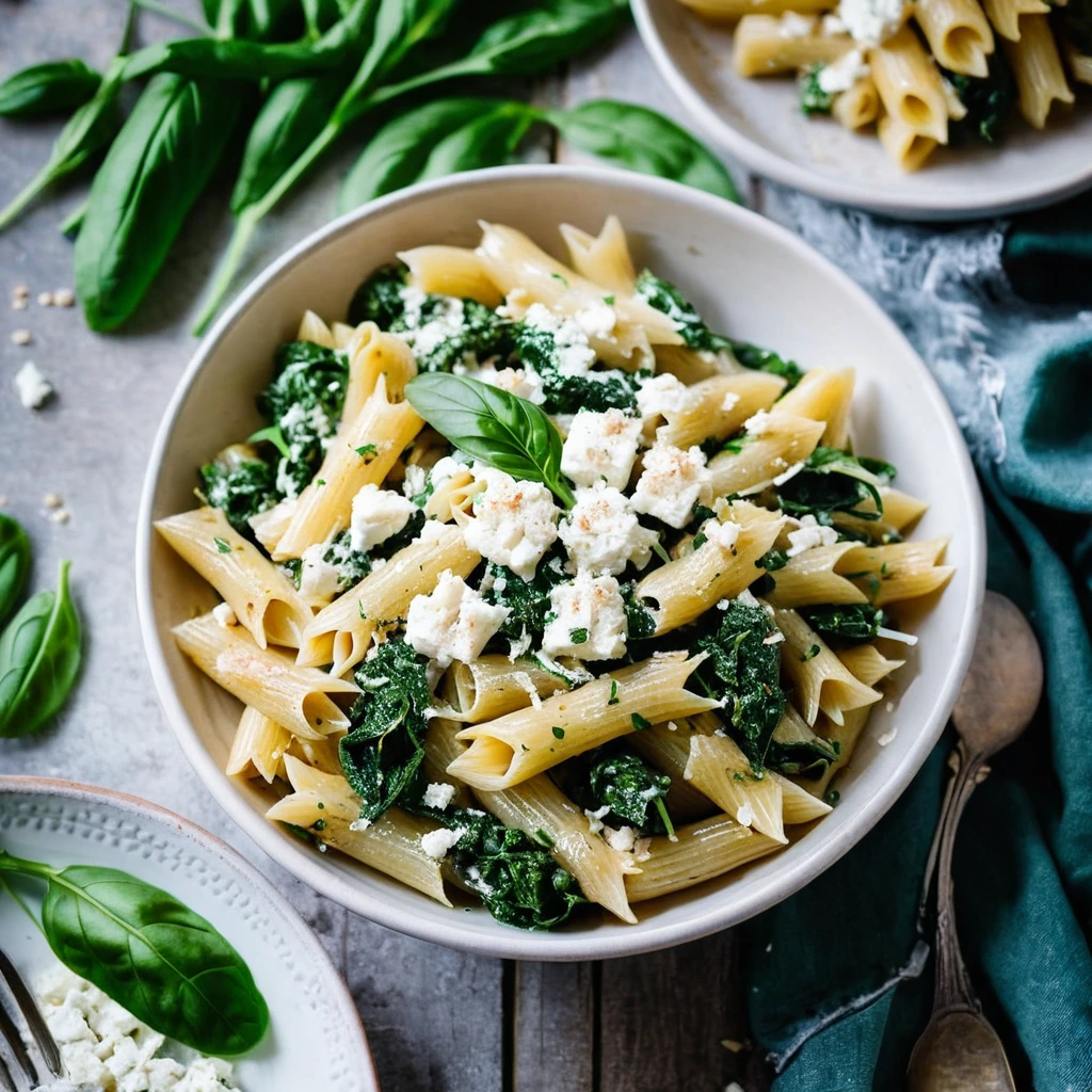 Creamy Spinach & Feta Pasta Bake