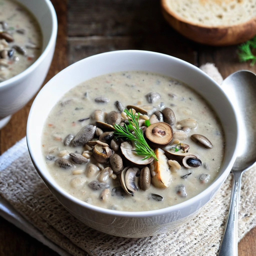 Creamy Wild Rice and Mushroom Soup