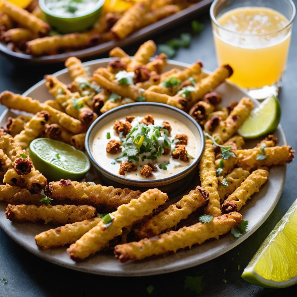 A sizzling platter of golden fries topped with a bubbly orange-yellow cheese sauce and crumbled spicy chorizo.