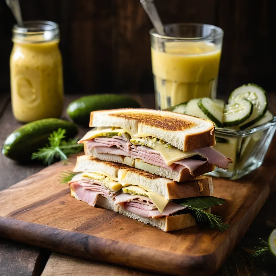 A plated serving of Cuban Sandwich