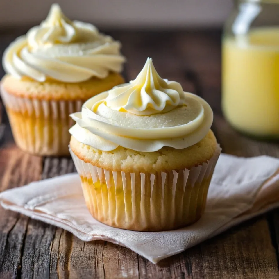 A plated serving of Classic Vanilla Cupcakes