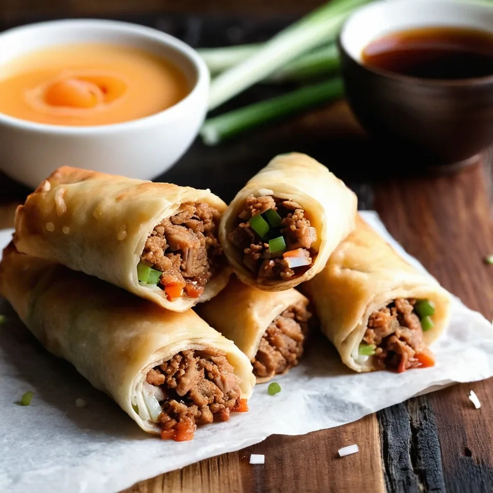 A plated serving of Easy Homemade Egg Rolls