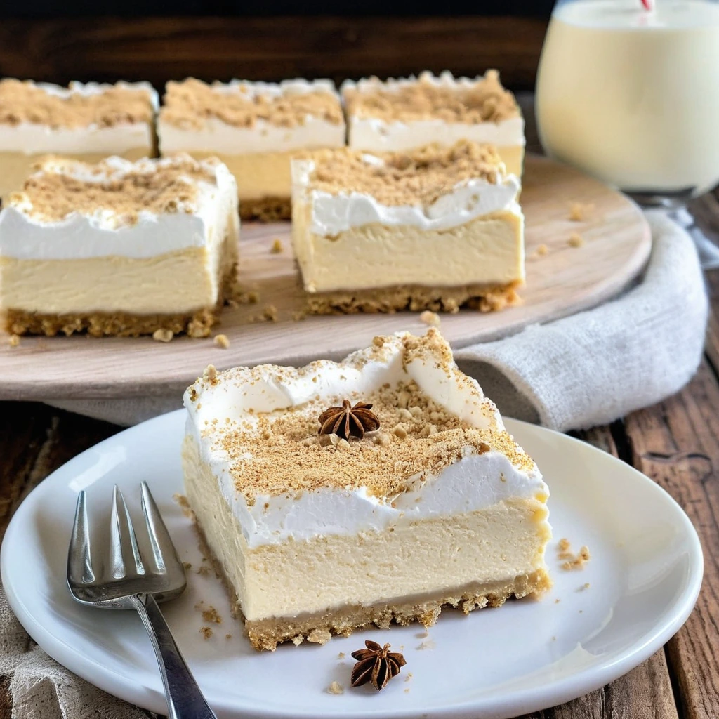 Eggnog Cheesecake Bars