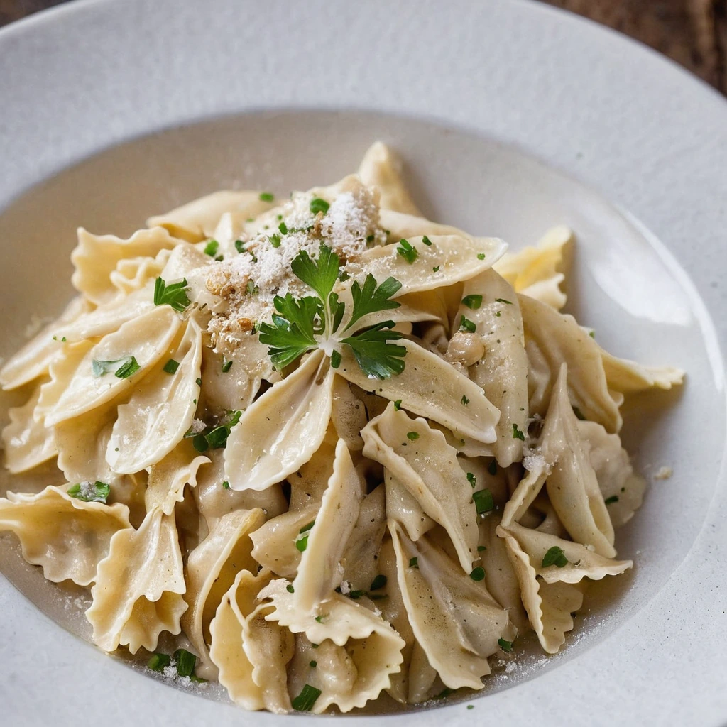 Farfalle with Roasted Garlic Cream Sauce
