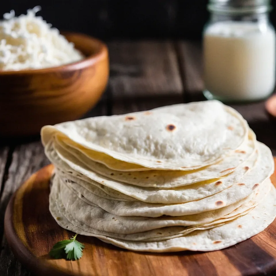 A plated serving of Fluffy Homemade Flour Tortillas