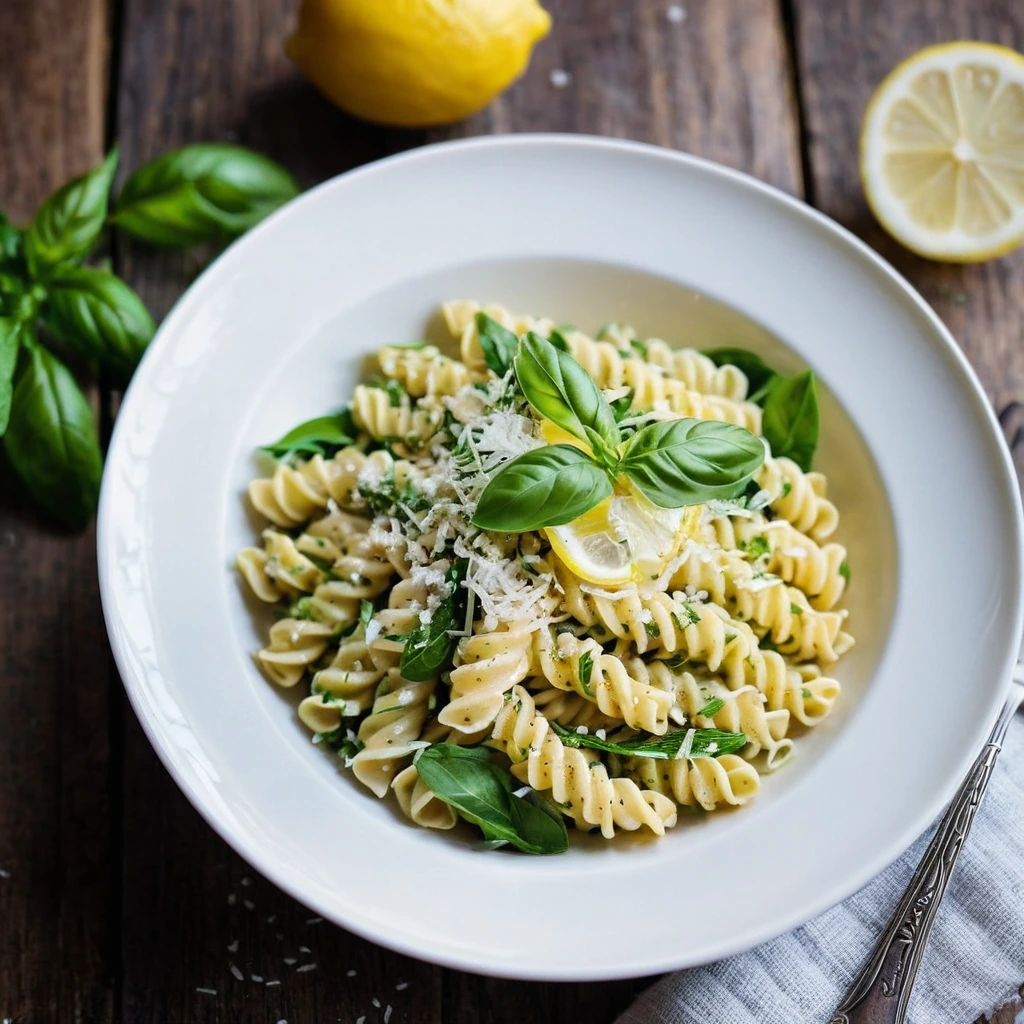 Fusilli with Lemon Basil Sauce