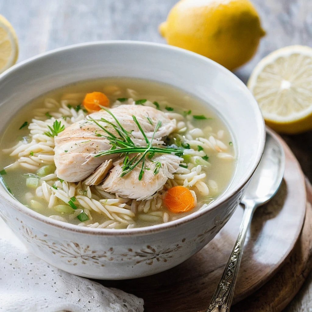 Greek Lemon Chicken Orzo Soup