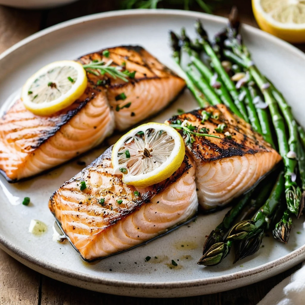 Grilled Garlic Lemon Salmon Fillets