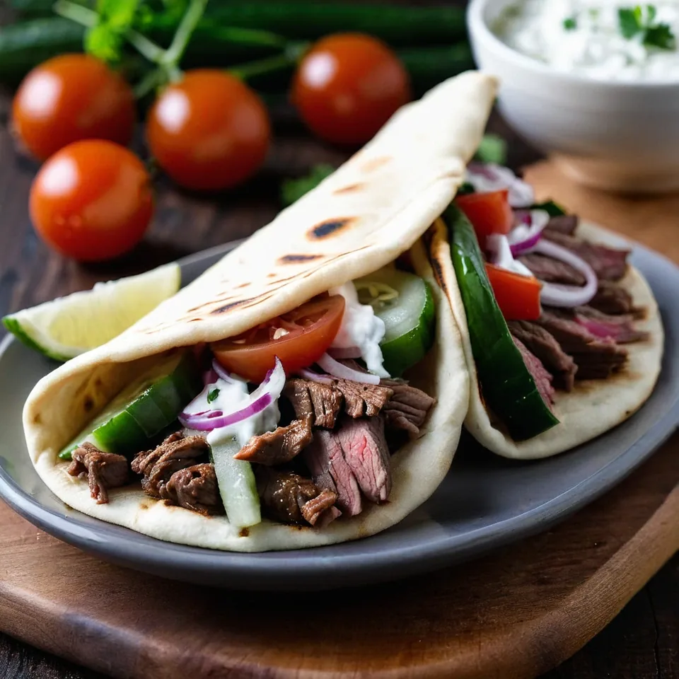 A plated serving of Easy Gyros You Can Whip Up in Minutes