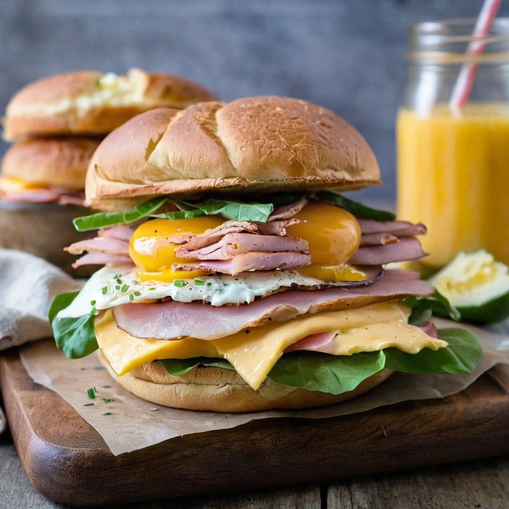 Ham & Cheddar Breakfast Sandwich