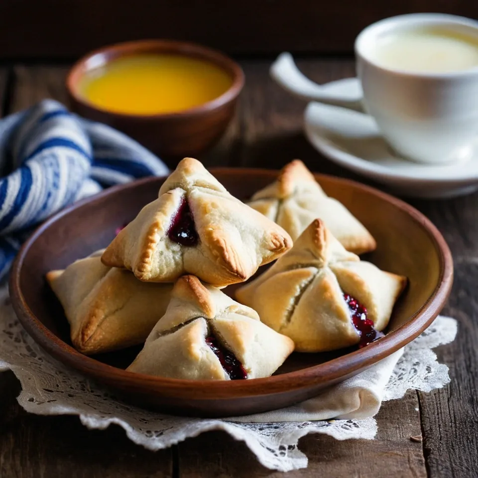 A plated serving of Hamantaschen | Classic Jewish Purim Cookies
