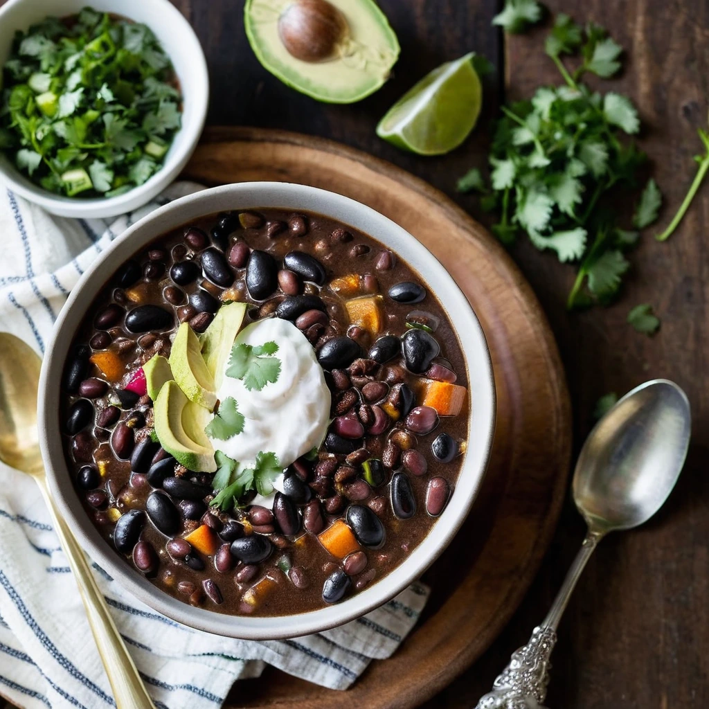 Hearty Black Bean Chili Soup