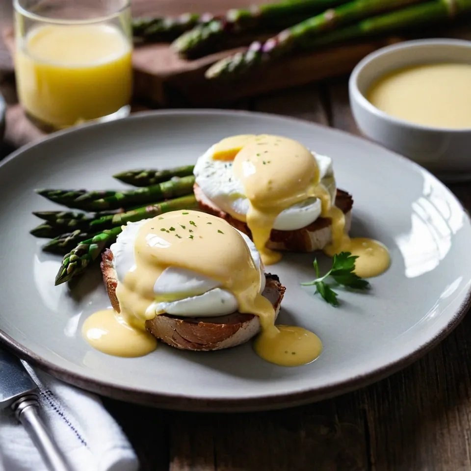A plated serving of Hollandaise Sauce