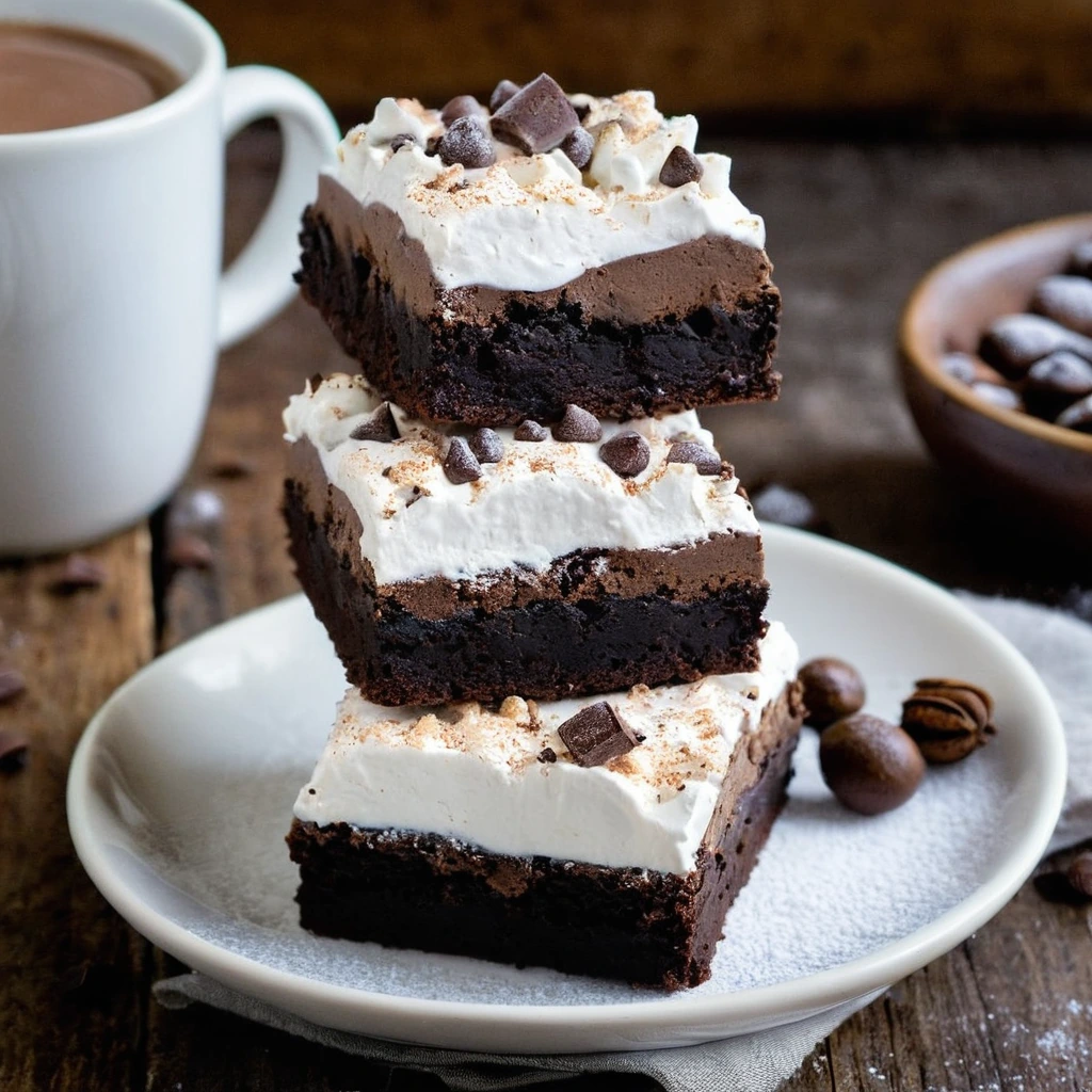 Hot Cocoa Brownie Bars