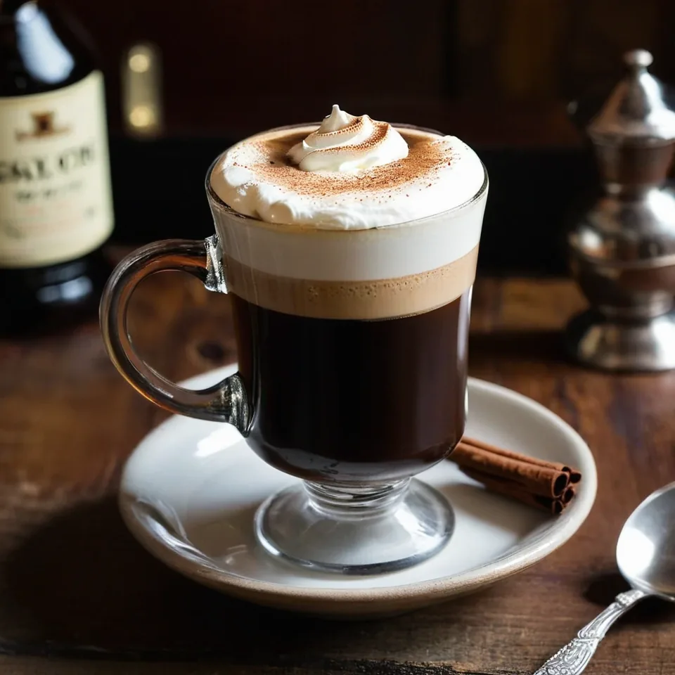 A plated serving of Irish Coffee