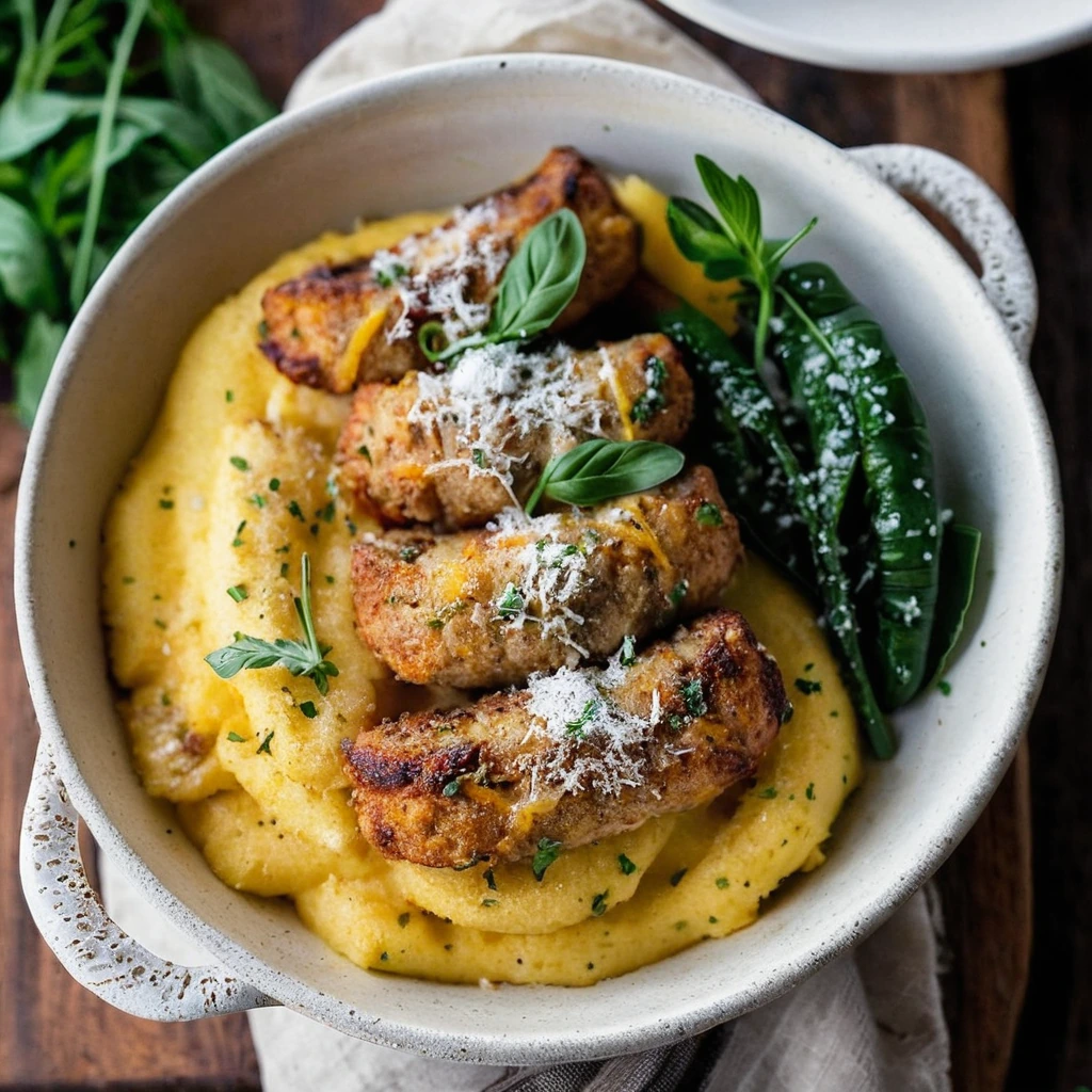 Italian Sausage Polenta Bake