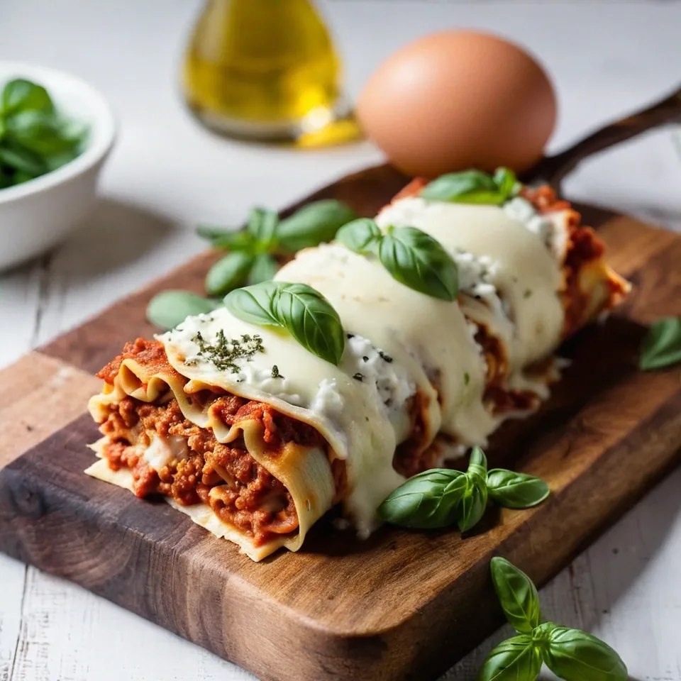 A plated serving of Lasagna Roll-Ups