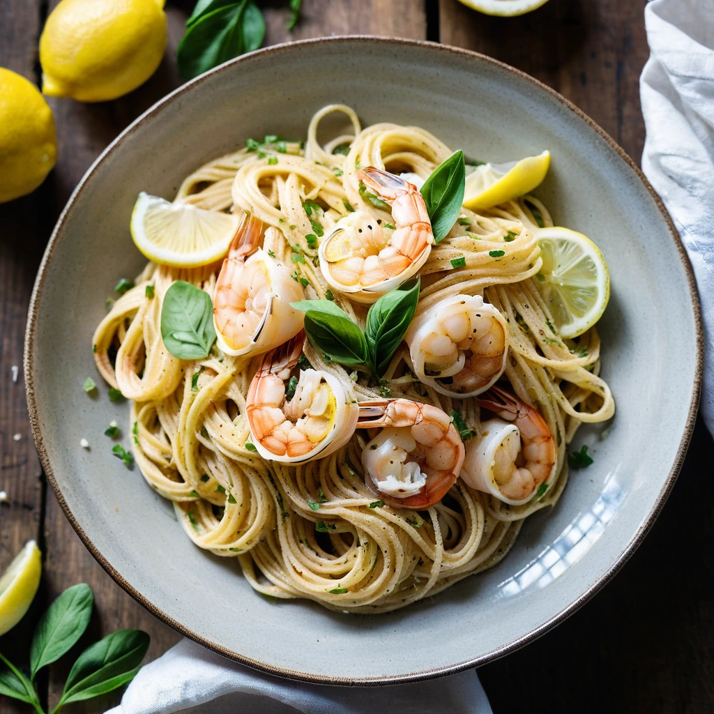 Lemon Garlic Shrimp Pasta