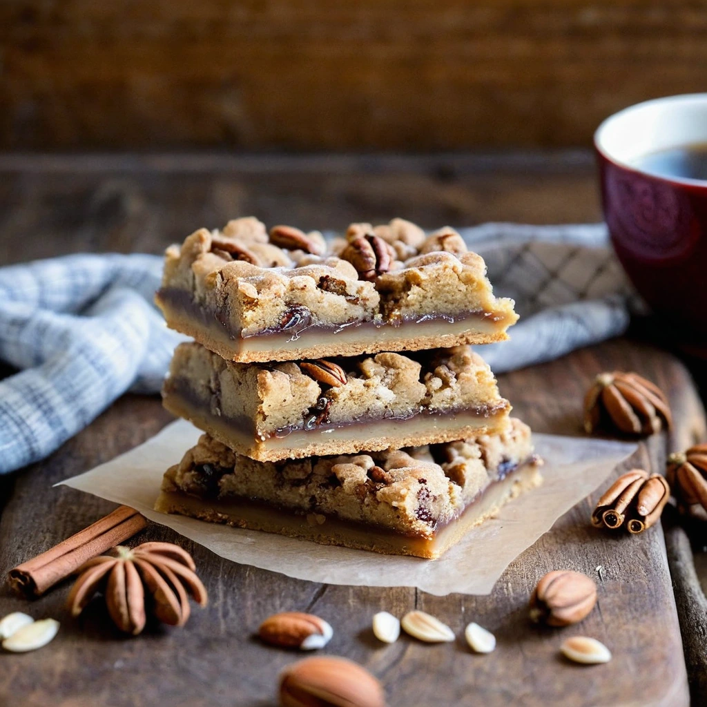 A plated serving of Maple Pecan Cookie Bars